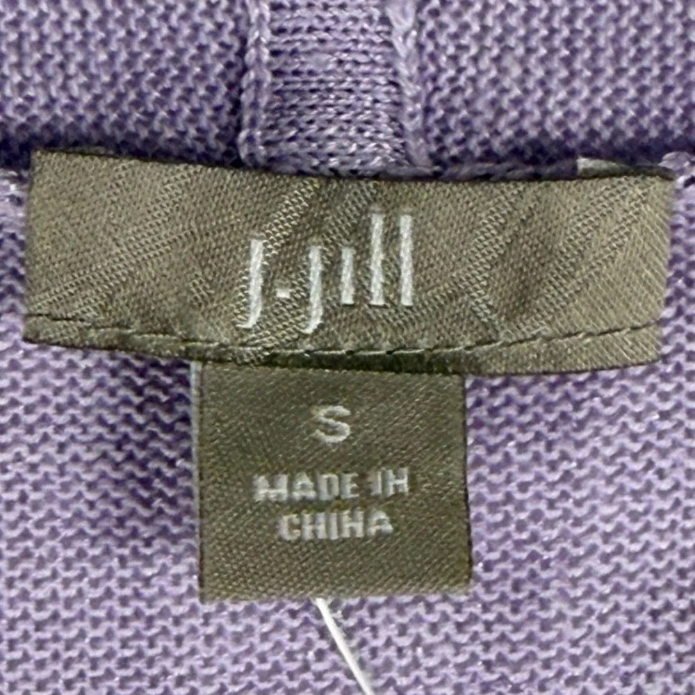 J. Jill Lily Purple Linen Blend V-Neck Button Front Cardigan Sweater Women S NEW